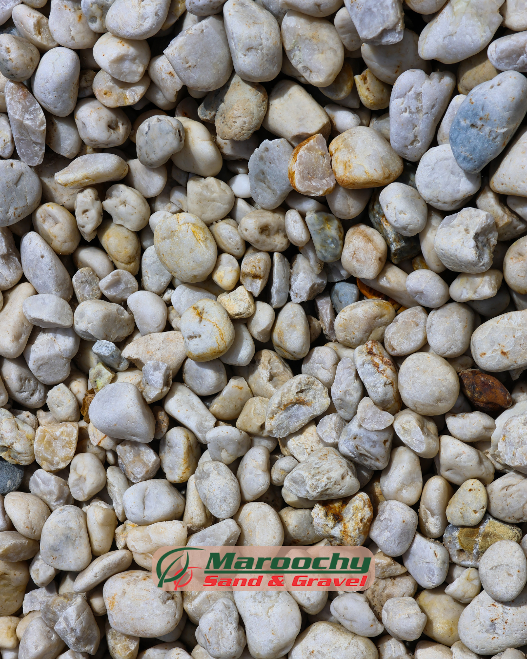 40mm White Quartz pebble supplier Sunshine Coast